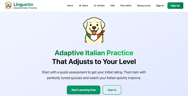 Linguetto - Adaptive Italian Practice